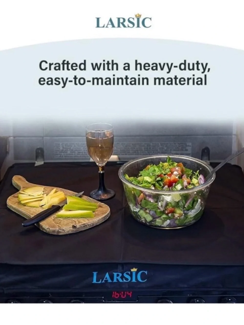 Foldable Black Gas Stove Cover - Heat Resistant